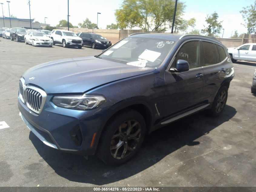 2022 BMW X3 SDRIVE30I - 5UX43DP04N9M82639