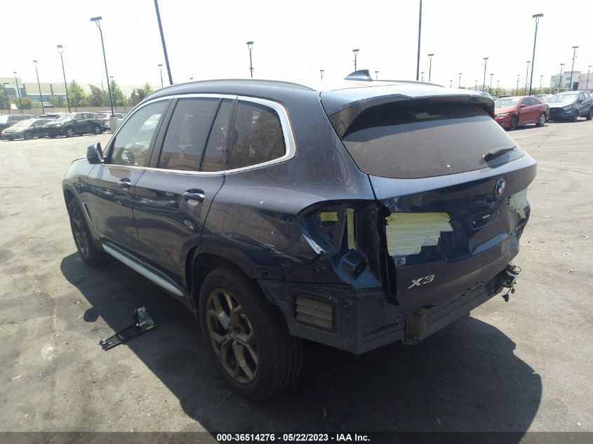 2022 BMW X3 SDRIVE30I - 5UX43DP04N9M82639