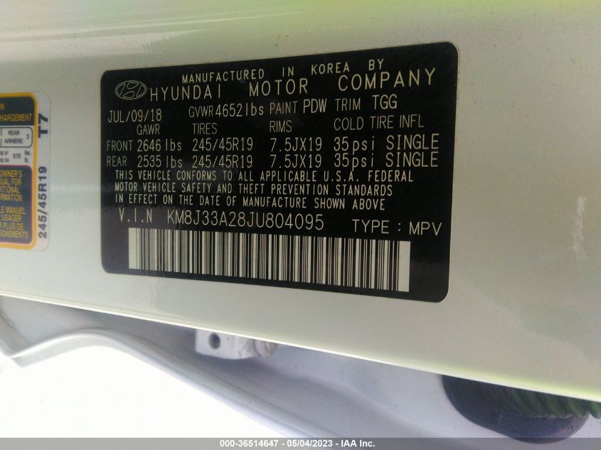 2018 HYUNDAI TUCSON VALUE - KM8J33A28JU804095
