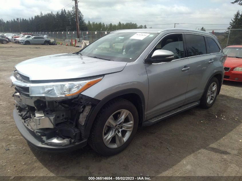 2016 TOYOTA HIGHLANDER LIMITED - 5TDDKRFH9GS298357