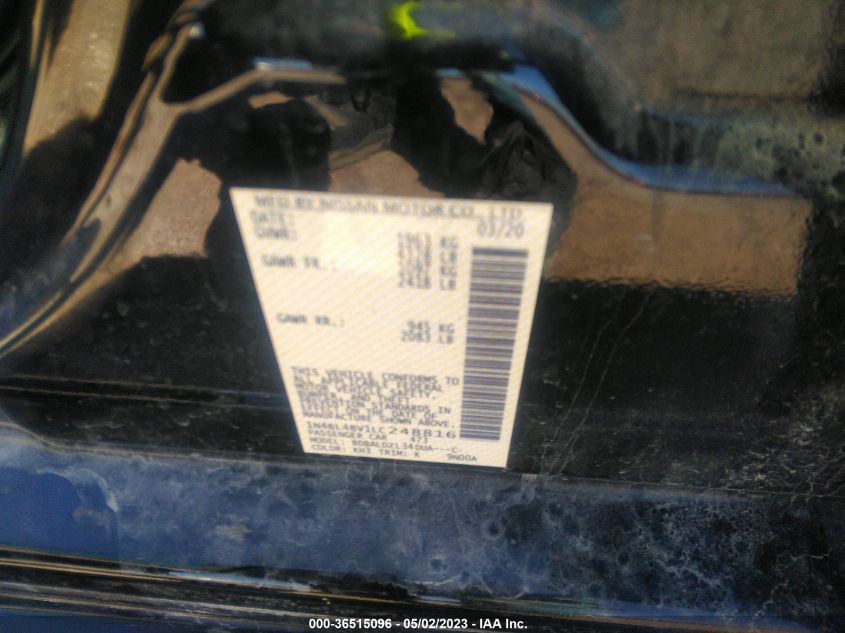 2020 NISSAN ALTIMA 2.5 S - 1N4BL4BV1LC248816