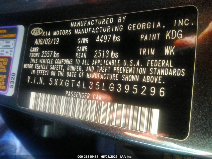 2020 KIA OPTIMA S - 5XXGT4L35LG395296