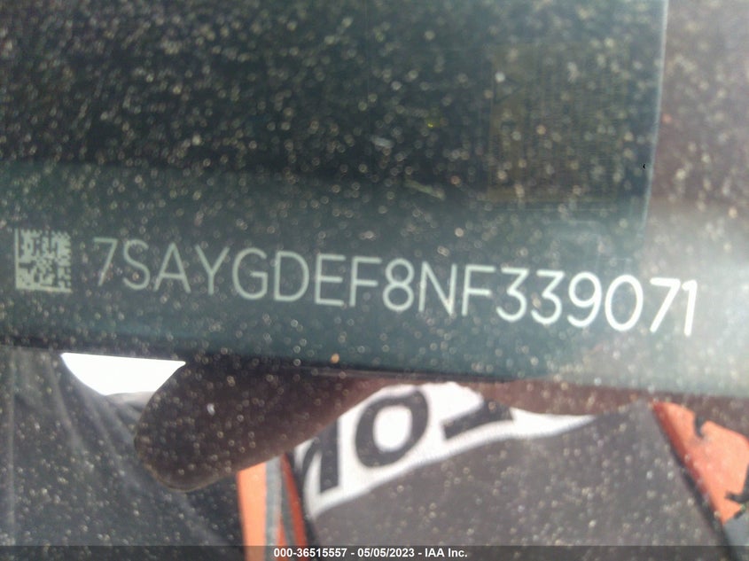 VIN 7SAYGDEF8NF339071 2022 TESLA MODEL Y PERFORMANCE