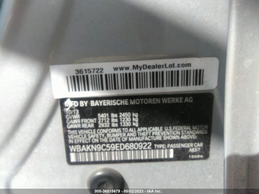 2014 BMW 5 SERIES 550I - WBAKN9C59ED680922
