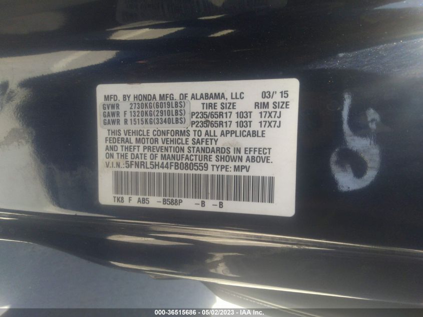 2015 HONDA ODYSSEY EX - 5FNRL5H44FB080559