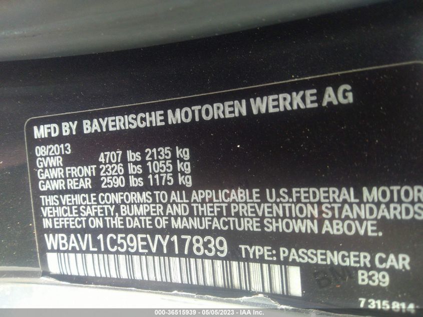 2014 BMW X1 XDRIVE28I - WBAVL1C59EVY17839