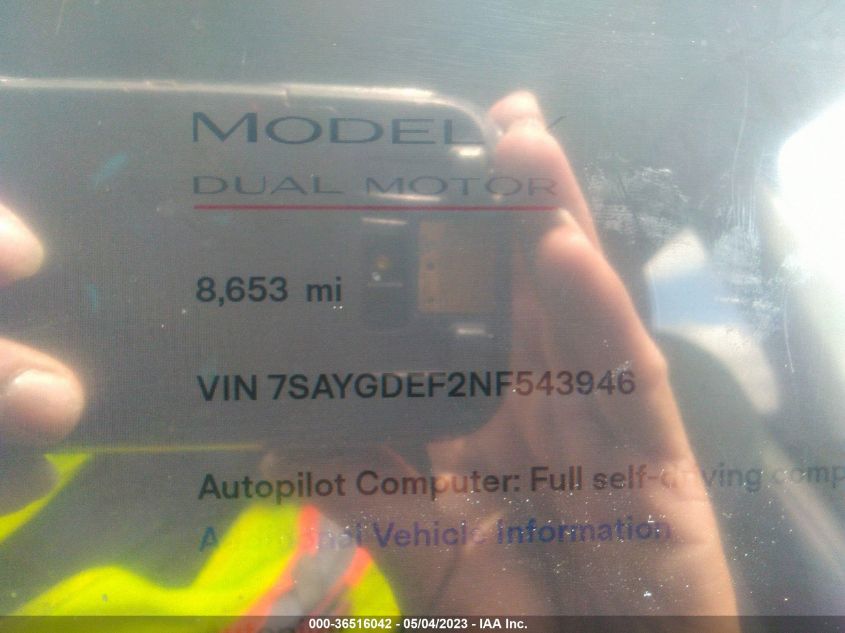 2022 TESLA MODEL Y PERFORMANCE - 7SAYGDEF2NF543946
