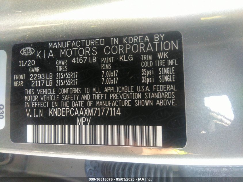 2021 KIA SELTOS LX - KNDEPCAAXM7177114