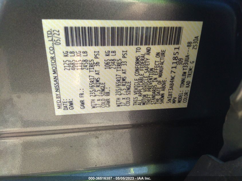2022 NISSAN ROGUE S - 5N1BT3AB4NC711851