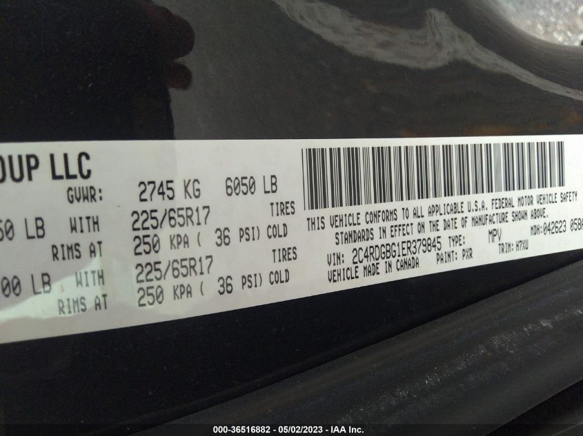 2014 DODGE GRAND CARAVAN SE - 2C4RDGBG1ER379845