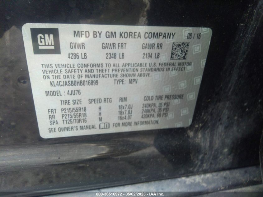 2017 BUICK ENCORE PREFERRED - KL4CJASB0HB016899
