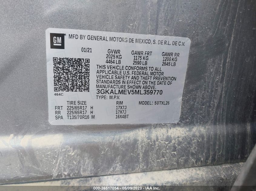 2021 GMC TERRAIN SLE - 3GKALMEV5ML359770