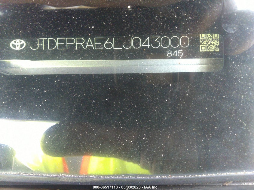 VIN JTDEPRAE6LJ043000 2020 TOYOTA COROLLA LE