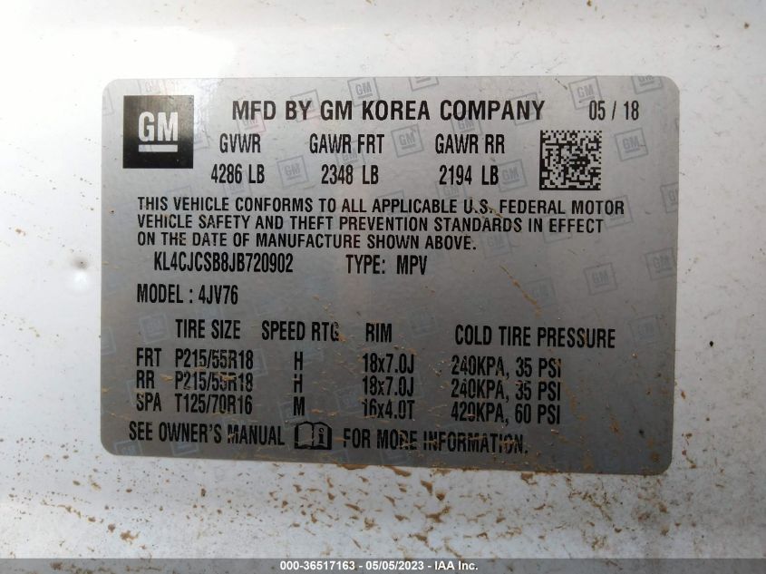 2018 BUICK ENCORE ESSENCE - KL4CJCSB8JB720902