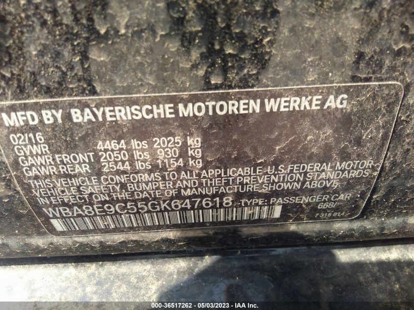 2016 BMW 3 SERIES 328I - WBA8E9C55GK647618