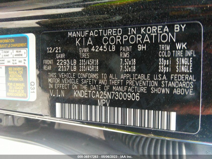 2022 KIA SELTOS SX - KNDETCA25N7300906