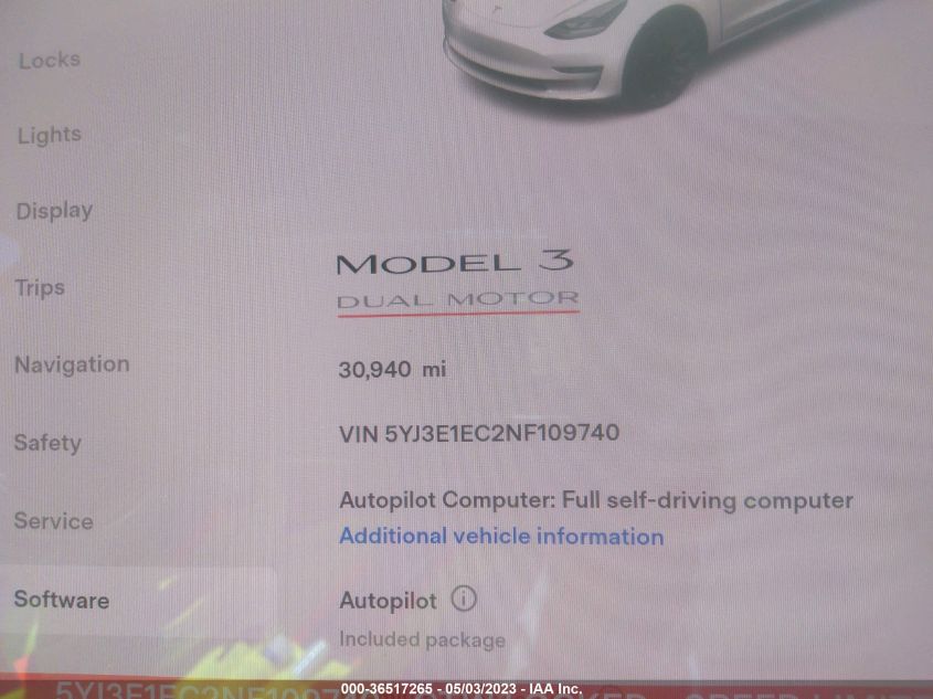 2022 TESLA MODEL 3 PERFORMANCE - 5YJ3E1EC2NF109740
