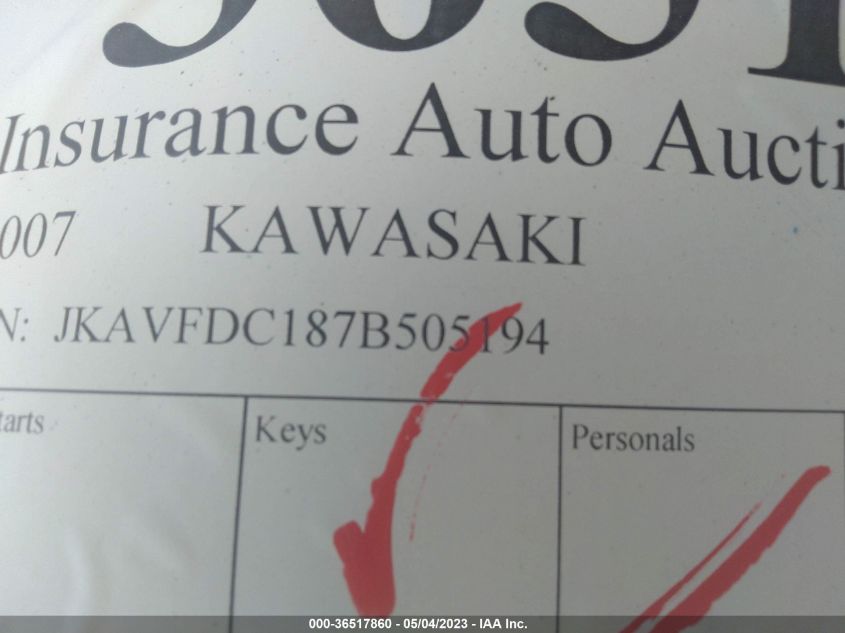 2007 KAWASAKI KVF750 C JKAVFDC187B505194
