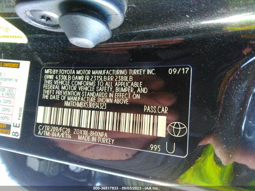 2018 TOYOTA C-HR XLE - NMTKHMBX5JR034323