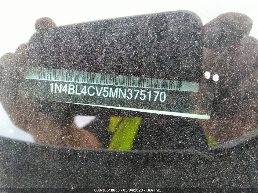 2021 NISSAN ALTIMA 2.5 SR - 1N4BL4CV5MN375170