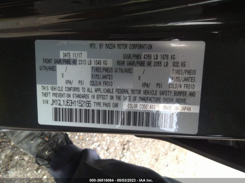 2017 MAZDA MAZDA6 SPORT - JM1GL1U53H1152166