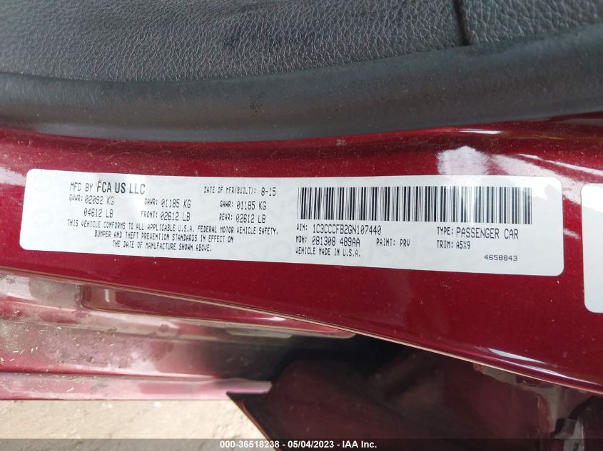 2016 CHRYSLER 200 LX - 1C3CCCFB2GN107440
