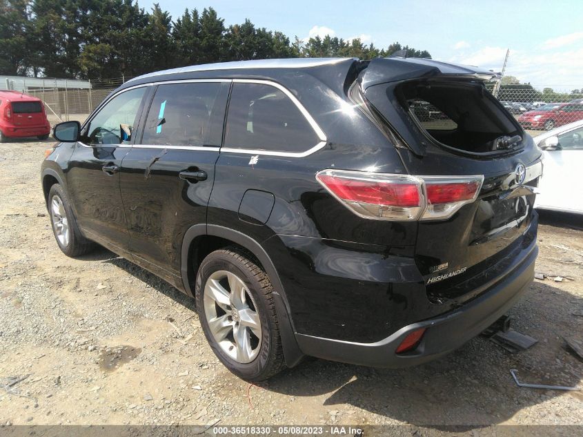 2015 TOYOTA HIGHLANDER LIMITED - 5TDDKRFH3FS183476