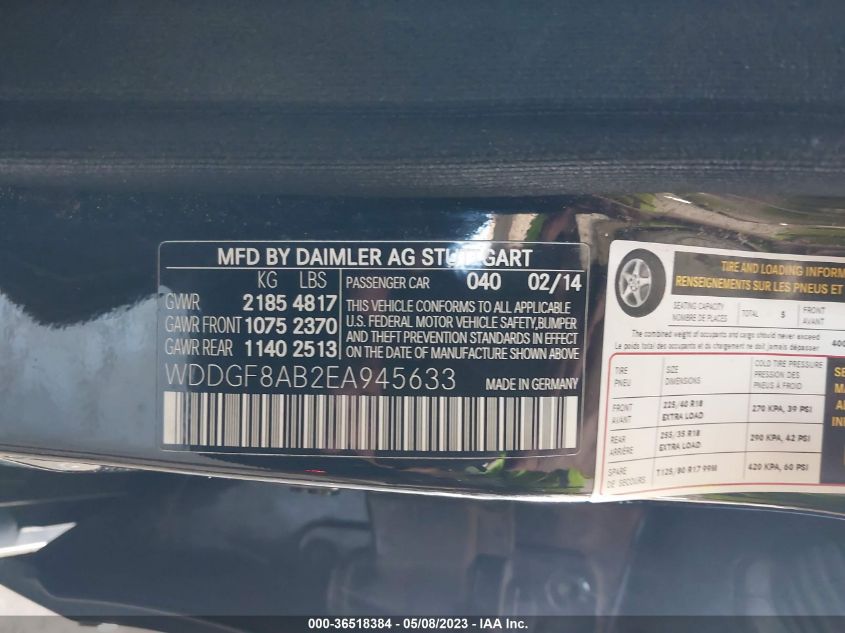 2014 MERCEDES-BENZ C-CLASS C 300 SPORT - WDDGF8AB2EA945633