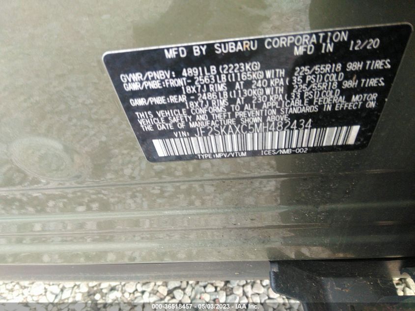 2021 SUBARU FORESTER TOURING - JF2SKAXC5MH482434