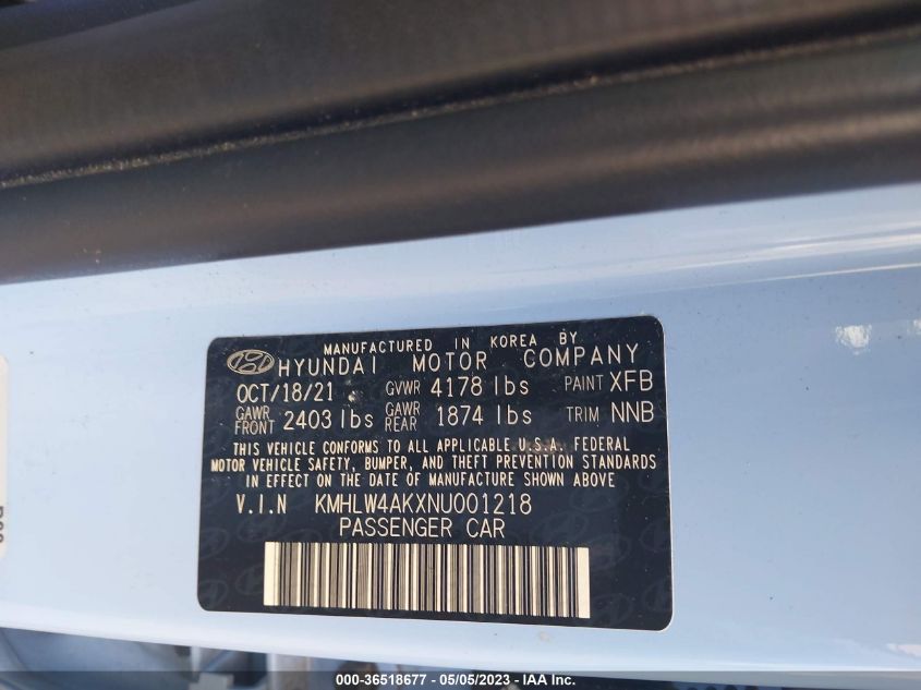 2022 HYUNDAI ELANTRA N - KMHLW4AKXNU001218