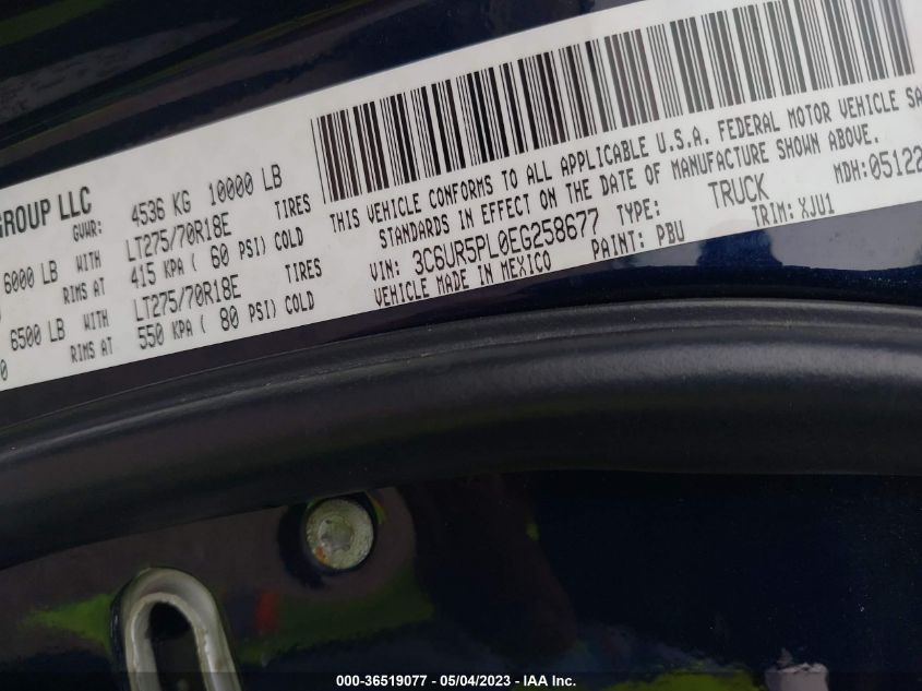 2014 RAM 2500 LONGHORN - 3C6UR5PL0EG258677