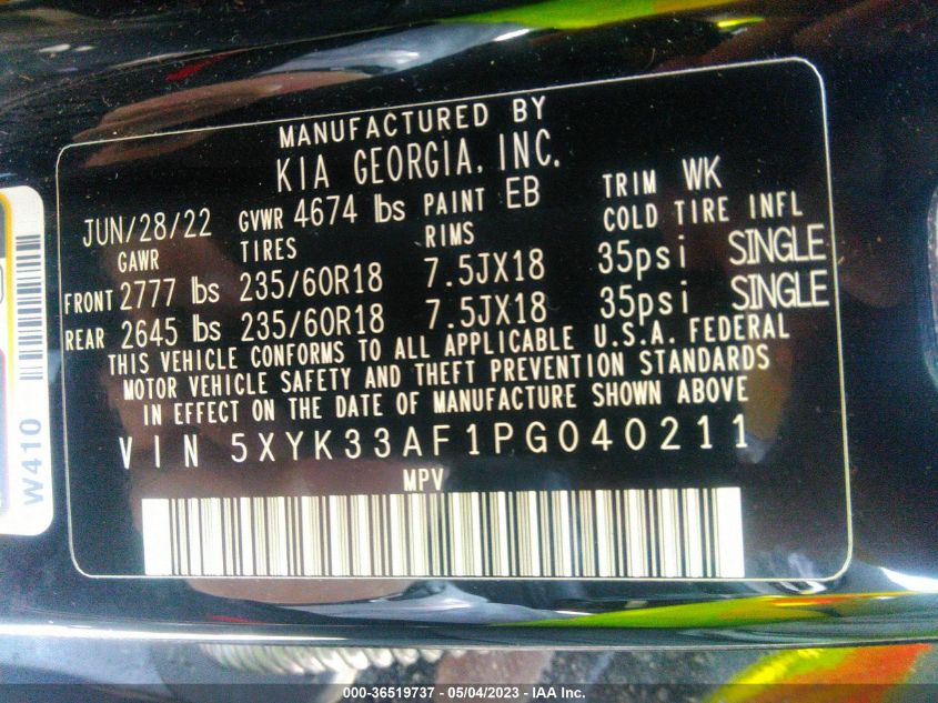 2023 KIA SPORTAGE EX - 5XYK33AF1PG040211