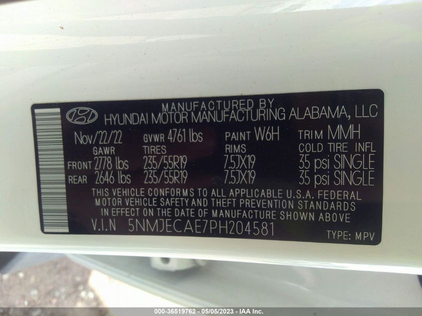 2023 HYUNDAI TUCSON LIMITED - 5NMJECAE7PH204581