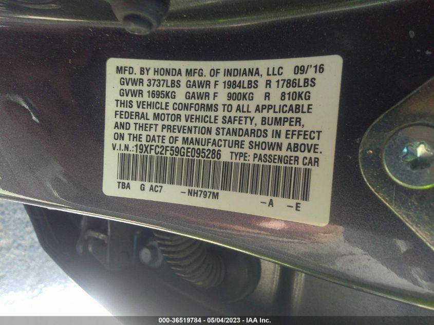 2016 HONDA CIVIC SEDAN LX - 19XFC2F59GE095286