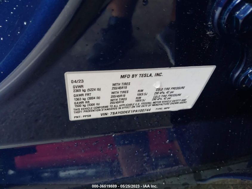 2023 TESLA MODEL Y LONG RANGE - 7SAYGDEE1PA100744