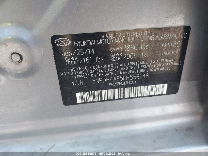 2015 HYUNDAI ELANTRA SE - 5NPDH4AE5FH556148