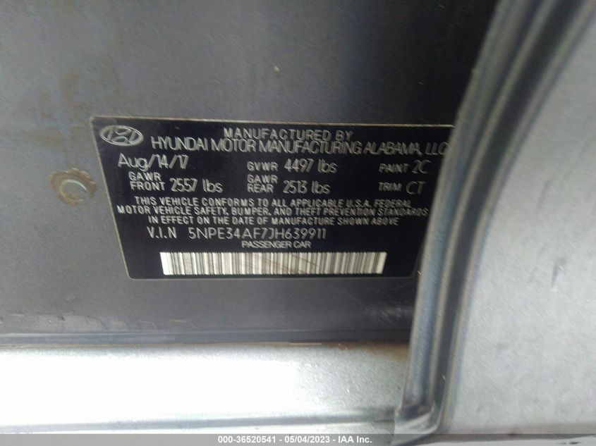 2018 HYUNDAI SONATA LIMITED - 5NPE34AF7JH639911