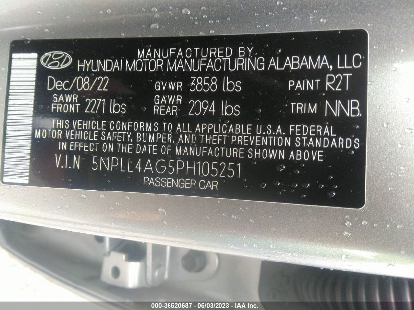2023 HYUNDAI ELANTRA SE - 5NPLL4AG5PH105251