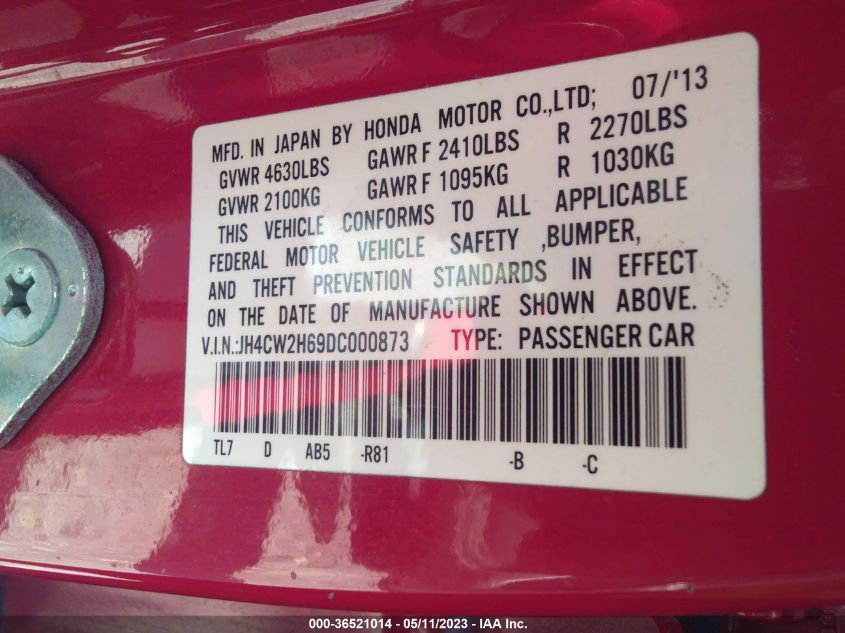 2013 ACURA TSX SPORT WAGON TECH PKG JH4CW2H69DC000873