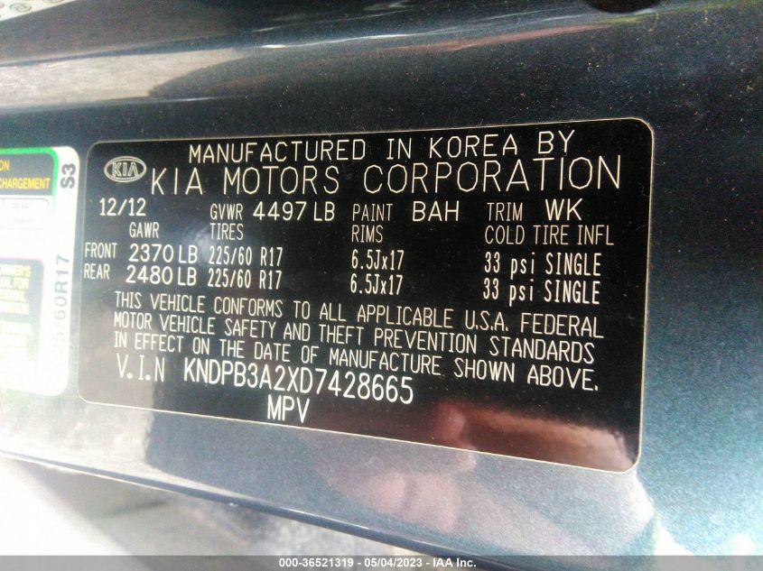 2013 KIA SPORTAGE LX - KNDPB3A2XD7428665