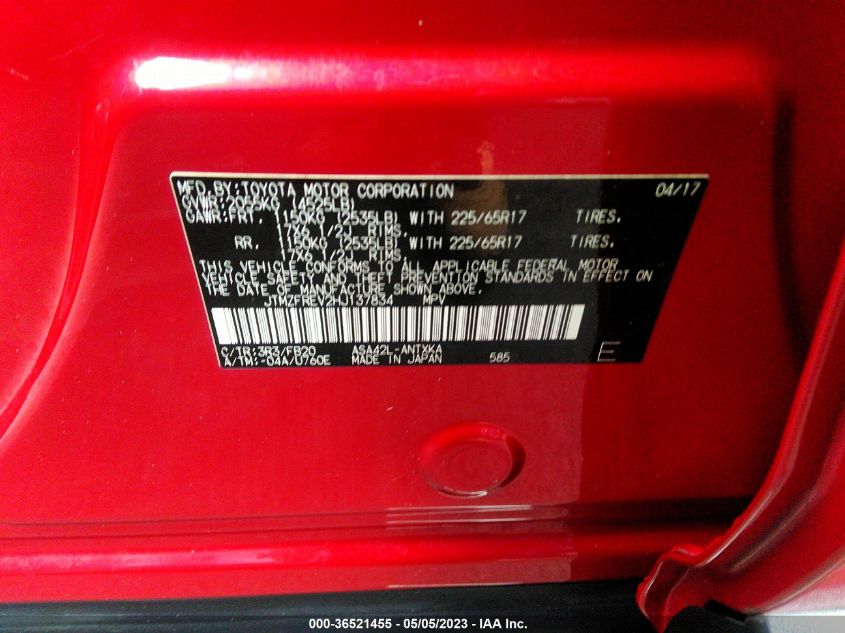 2017 TOYOTA RAV4 LE - JTMZFREV2HJ137834