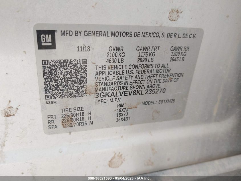 2019 GMC TERRAIN SLT - 3GKALVEV8KL235270