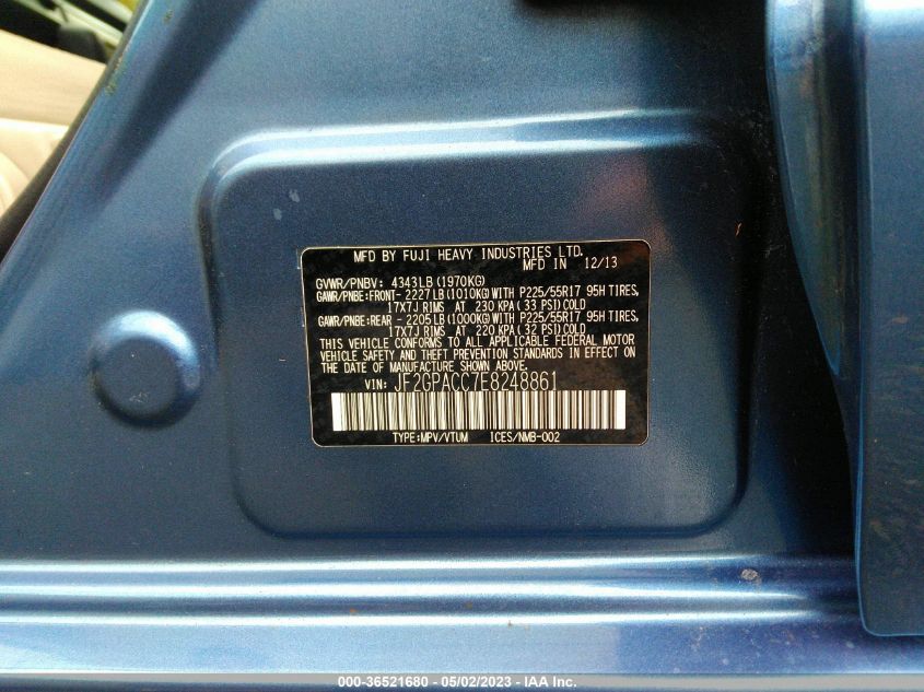 2014 SUBARU XV CROSSTREK PREMIUM - JF2GPACC7E8248861