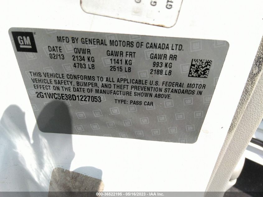 2013 CHEVROLET IMPALA LTZ - 2G1WC5E38D1227053