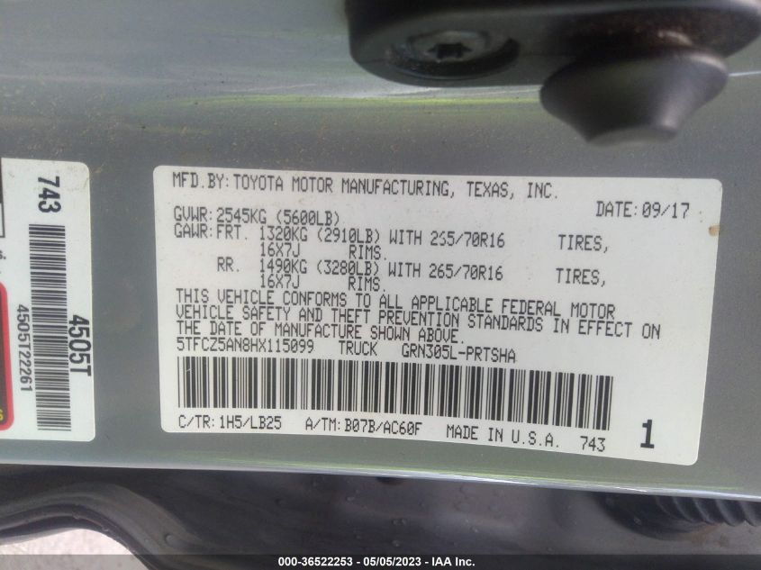 2017 TOYOTA TACOMA TRD PRO - 5TFCZ5AN8HX115099