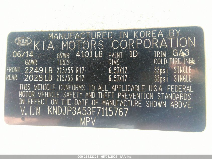 2015 KIA SOUL + - KNDJP3A53F7115767
