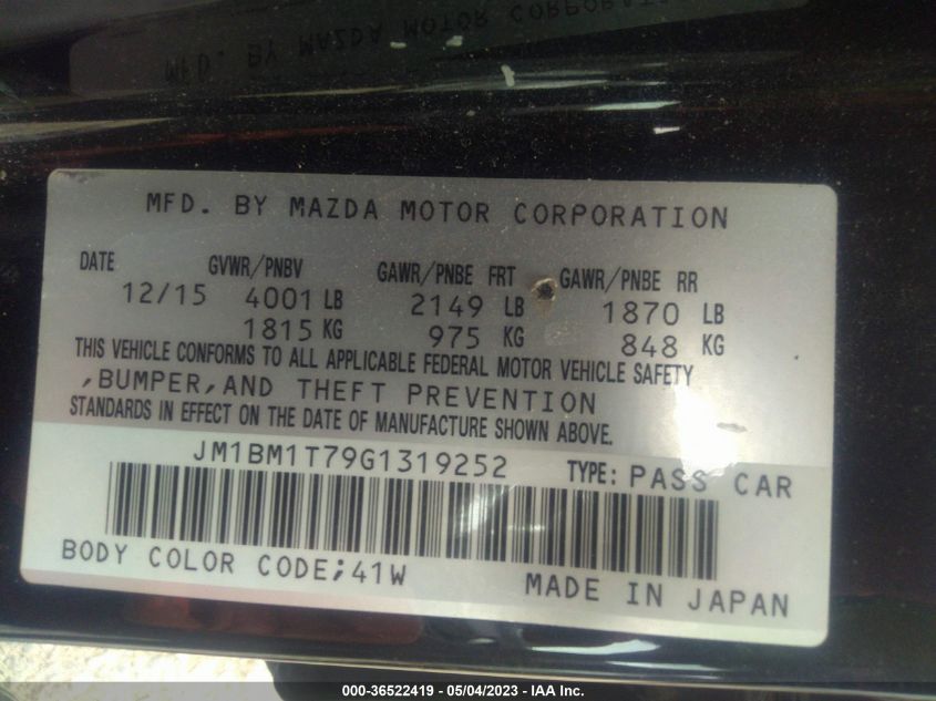 2016 MAZDA MAZDA3 I SPORT - JM1BM1T79G1319252