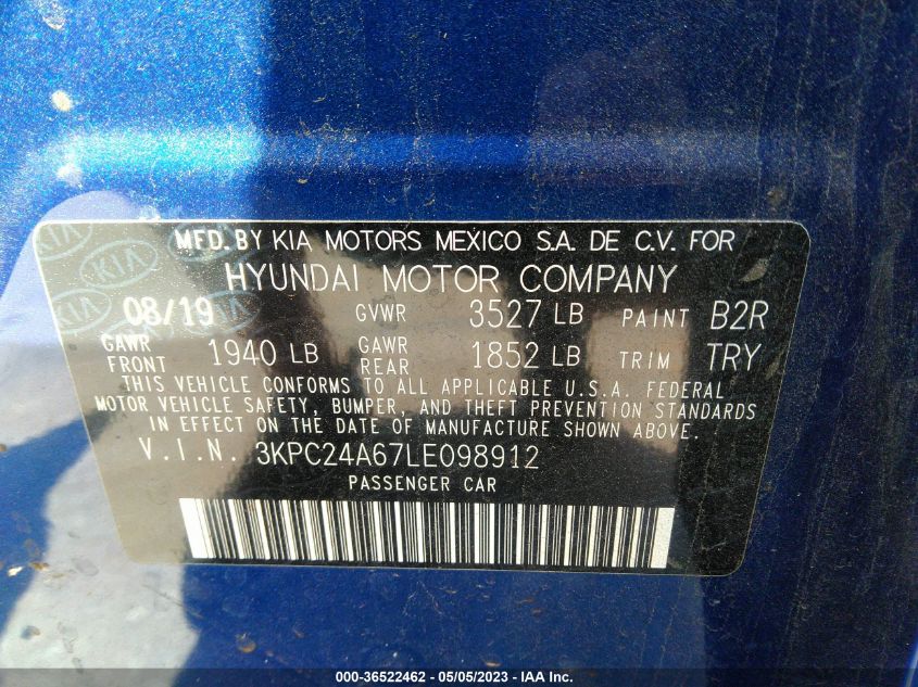 2020 HYUNDAI ACCENT SE - 3KPC24A67LE098912