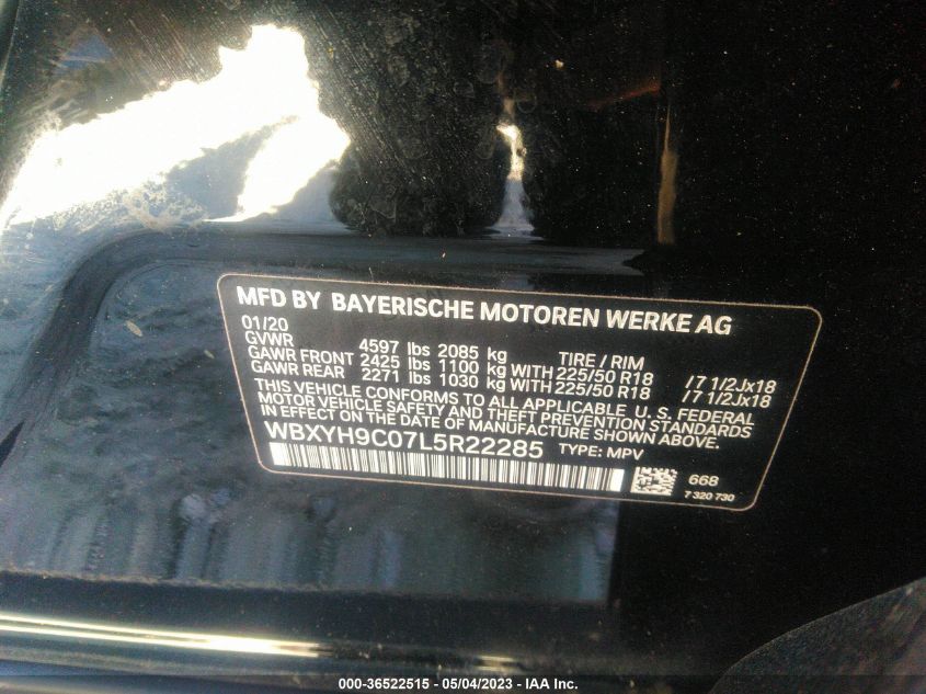 2020 BMW X2 SDRIVE28I - WBXYH9C07L5R22285