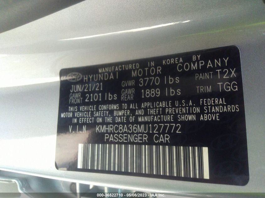 2021 HYUNDAI VENUE SEL - KMHRC8A36MU127772